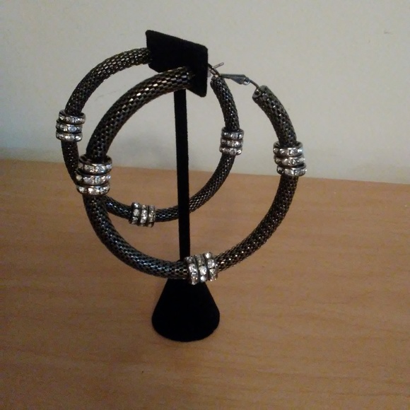 Gunmetal Python Hoops - Picture 4 of 4